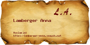 Lamberger Anna névjegykártya